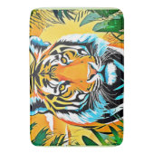 Lebhaftes Jungle Tiger Art Design Badematte (Vorderseite Vertikal)