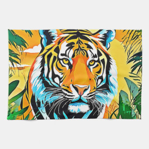Lebhaftes Jungle Tiger Art Design Geschirrtuch