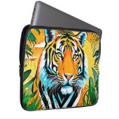 Lebhaftes Jungle Tiger Art Design Laptopschutzhülle (Vorne Rechts)