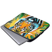 Lebhaftes Jungle Tiger Art Design Laptopschutzhülle (Vorne Knopf)