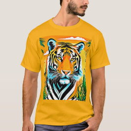 Lebhaftes Jungle Tiger Art Design T-Shirt