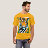 Lebhaftes Jungle Tiger Art Design T-Shirt (Vorne ganz)