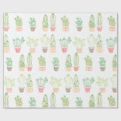 Lebhaftes Kakteen-Themed Wrapping Paper Geschenkpapier (Flach)