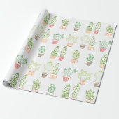 Lebhaftes Kakteen-Themed Wrapping Paper Geschenkpapier (Ungerollt)