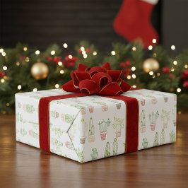 Lebhaftes Kakteen-Themed Wrapping Paper Geschenkpapier