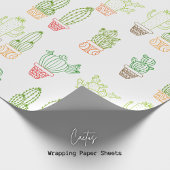 Lebhaftes Kakteen-Themed Wrapping Paper Geschenkpapier