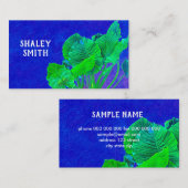 lebhaftes, kaltblauer Blau mit grünen Blätter Natu Visitenkarte (Vorne/Hinten)