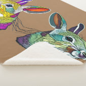 Lebhaftes Kaninchen Triptych Throw Blanket Sherpadecke (3/4)