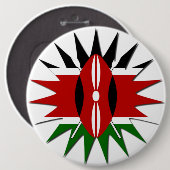 Lebhaftes kenianisches Flaggenmuster: Eine 18-Ster Button (Vorne & Hinten)