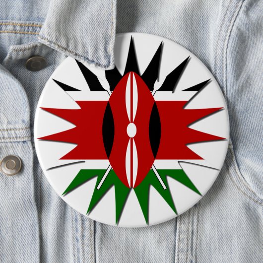 Lebhaftes kenianisches Flaggenmuster: Eine 18-Ster Button (Beispiel)