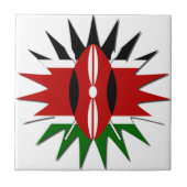 Lebhaftes kenianisches Flaggenmuster: Eine 18-Ster Fliese (Vorderseite)