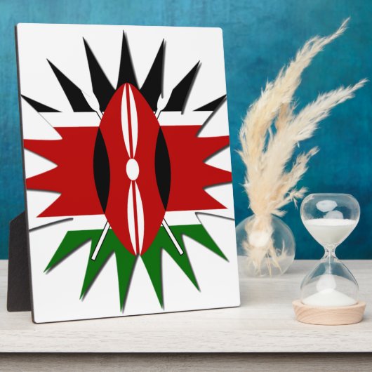 Lebhaftes kenianisches Flaggenmuster: Eine 18-Ster Fotoplatte (Seite)