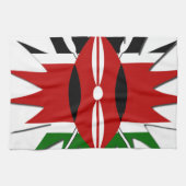 Lebhaftes kenianisches Flaggenmuster: Eine 18-Ster Geschirrtuch (Horizontal)