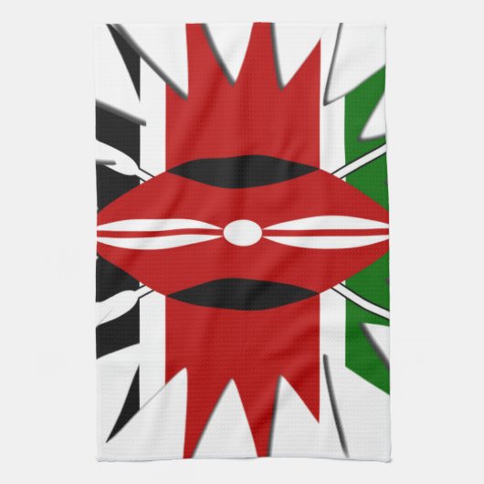 Lebhaftes kenianisches Flaggenmuster: Eine 18-Ster Geschirrtuch (Vertikal)