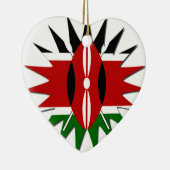 Lebhaftes kenianisches Flaggenmuster: Eine 18-Ster Keramik Ornament (Rechts)