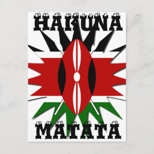 Lebhaftes kenianisches Flaggenmuster: Eine 18-Ster Postkarte