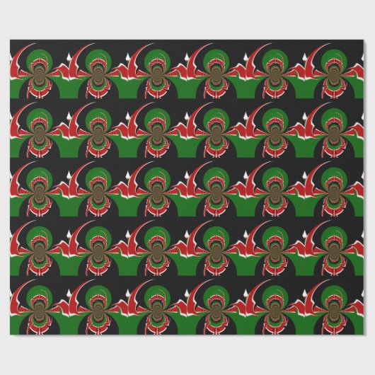 Lebhaftes kenianisches Flaggenmuster: Eine mächtig Geschenkpapier (Flach)