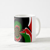 Lebhaftes kenianisches Flaggenmuster: Eine mächtig Kaffeetasse (VorderseiteRechts)