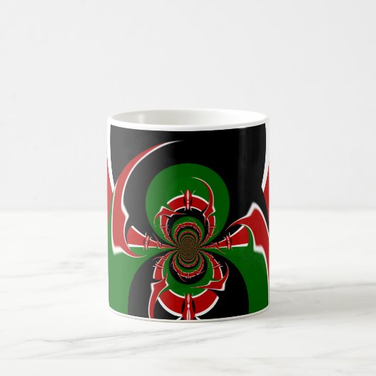 Lebhaftes kenianisches Flaggenmuster: Eine mächtig Kaffeetasse (Mittel)