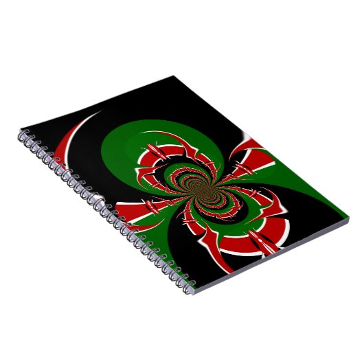 Lebhaftes kenianisches Flaggenmuster: Eine mächtig Notizblock (Rechte Seite)