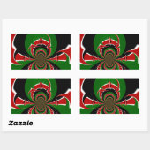 Lebhaftes kenianisches Flaggenmuster: Eine mächtig Rechteckiger Aufkleber (Blatt)