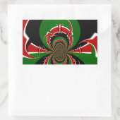Lebhaftes kenianisches Flaggenmuster: Eine mächtig Rechteckiger Aufkleber (Tasche)