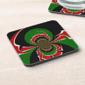 Lebhaftes kenianisches Flaggenmuster: Eine mächtig Untersetzer (Linke Seite)