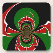 Lebhaftes kenianisches Flaggenmuster: Eine mächtig Untersetzer (Vorderseite)