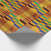 Lebhaftes Kente-Inspiriertes afrikanisches Wrappin Geschenkpapier (Ecke)