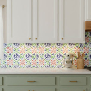 Lebhaftes Korallenblau-grünes Muster Fliese