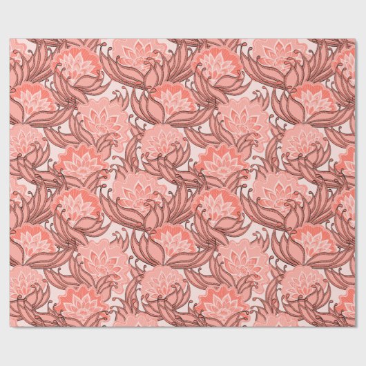 Lebhaftes Korallenmuster Geschenkpapier (Flach)