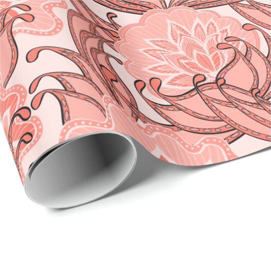 Lebhaftes Korallenmuster Geschenkpapier (Rolleneckpunkt)