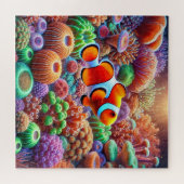 Lebhaftes Korallenriff mit einem Clownfisch Puzzle (Horizontal)