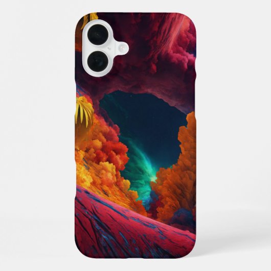Lebhaftes kosmisches Dreamscape iPhone 16 Fall Hülle (Rückseite)