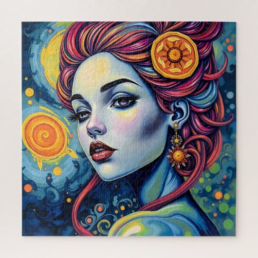 Lebhaftes kosmisches Goddess Portrait Jigsaw Puzzl Puzzle (Vertikal)