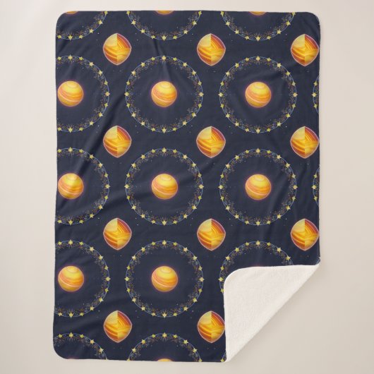Lebhaftes kosmisches Kunstwerk Sherpadecke (Vorderseite)