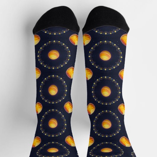 Lebhaftes kosmisches Kunstwerk Socken (Oben)