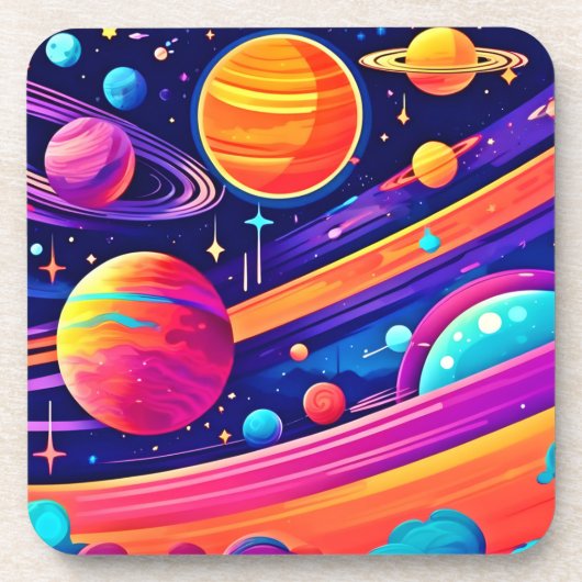 Lebhaftes kosmisches Symphoniedesign Getränkeuntersetzer (Vorderseite)