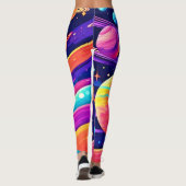 Lebhaftes kosmisches Symphoniedesign Leggings (Rückseite)