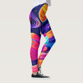 Lebhaftes kosmisches Symphoniedesign Leggings (Rechts)