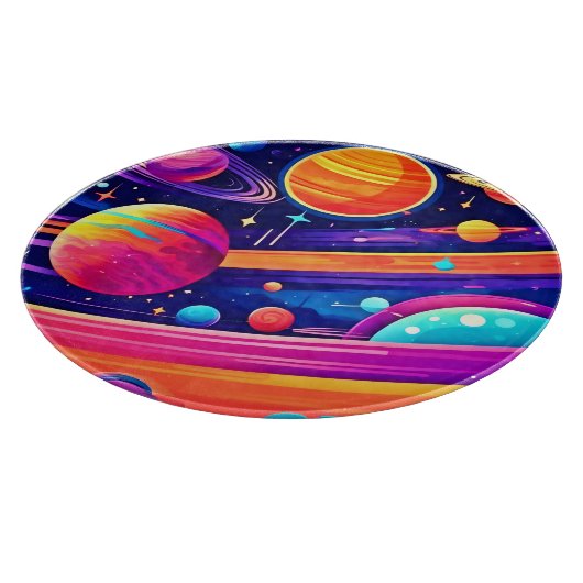 Lebhaftes kosmisches Symphoniedesign Schneidebrett (Ecke)