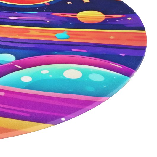 Lebhaftes kosmisches Symphoniedesign Schneidebrett (Ecke)