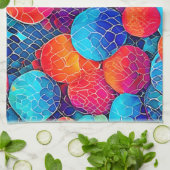 Lebhaftes Kreismuster Geschirrtuch (Gefaltet)