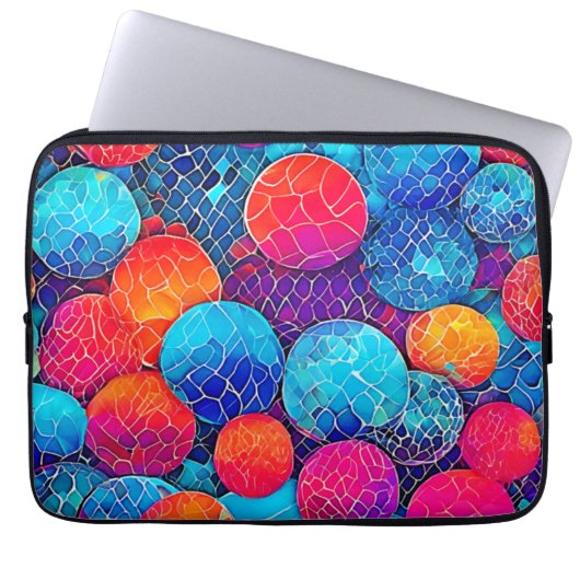 Lebhaftes Kreismuster Laptopschutzhülle (Vorderseite)