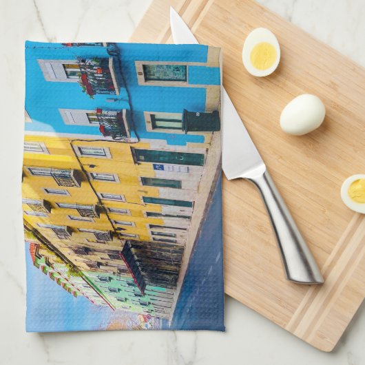 Lebhaftes Küchentuch Lissabon, Portugal Straßen (Viertel Falte)