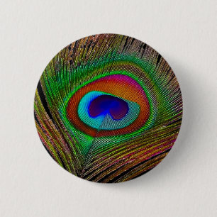 Lebhaftes Kupfer Peacock Feather Button