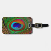 Lebhaftes Kupfer Peacock Feather Gepäckanhänger (Vorderseite horizontal)