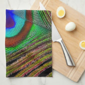 Lebhaftes Kupfer Peacock Feather Geschirrtuch (Viertel Falte)