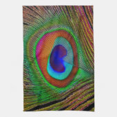 Lebhaftes Kupfer Peacock Feather Geschirrtuch (Vertikal)