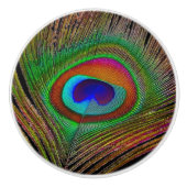 Lebhaftes Kupfer Peacock Feather Keramikknauf (Vorderseite)